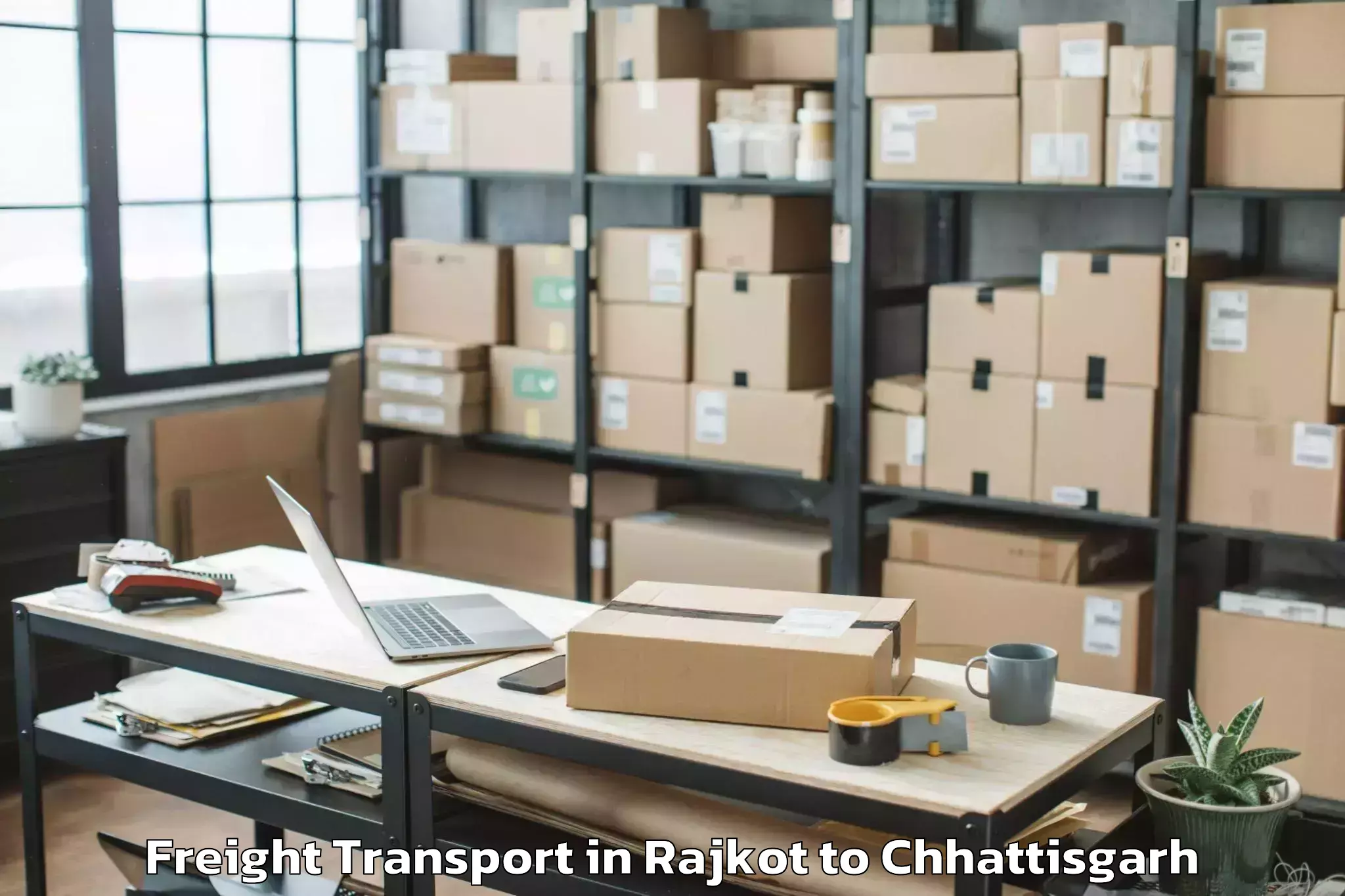 Top Rajkot to Dharamjaigarh Freight Transport Available